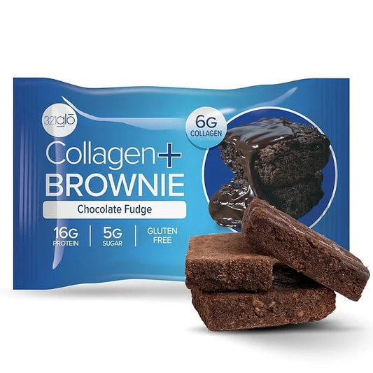 321glo Collagen Protein Brownie | Gluten Free, Low Sugar | Keto Snack for Women, Men, & Kids | 16g Protein, 6g Collagen | ...