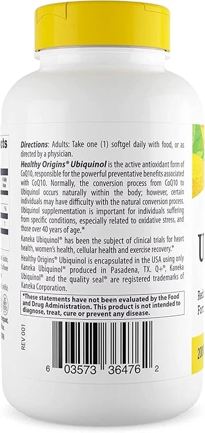 Healthy Origins Ubiquinol (Active form of CoQ10), 200 200 mg CoQ10 - 150 Softgels