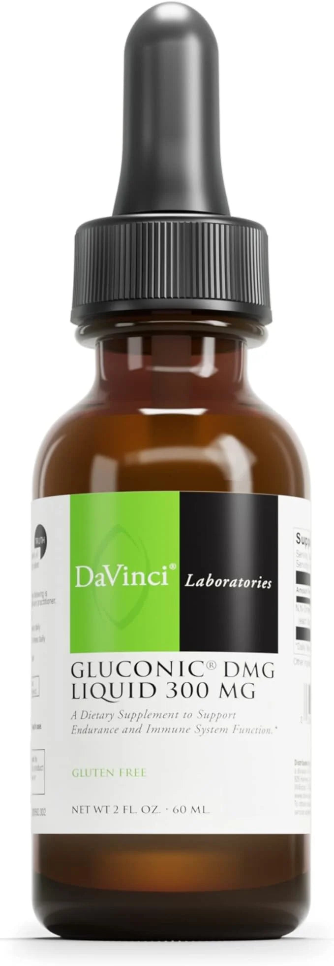 DAVINCI Labs Gluconic DMG Liquid 300mg - Helps Support Immune System, Muscle Function, Heart Health & Brain Health* - 2 fl...