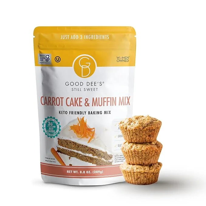 Good Dees Low Carb Baking Mix, Carrot Muffin & Cake Mix, Keto Baking Mix, No Sugar Added, Gluten Free, Dairy-Free, Diabeti...