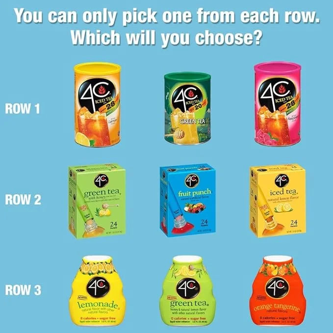 4C Sugar Free A Liquid Water Enhancer 12 Pack, Premium Natural Flavors, 0 Calories (Green Tea, 1.62 Ounce (Pack of 12)) - ...