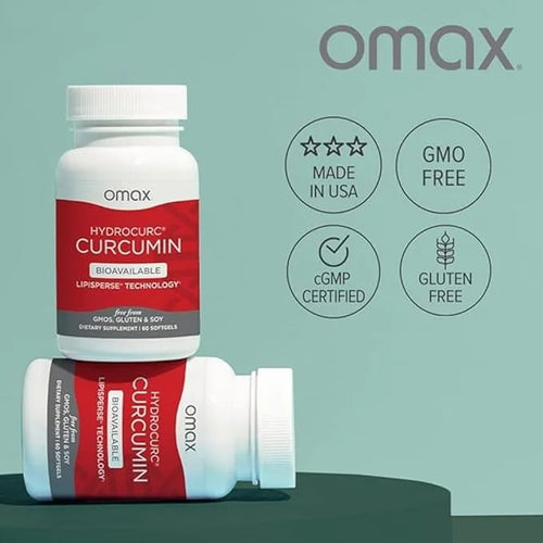 Omax3 2 Pack- HydroCurc Turmeric Curcumin Softgels, Highly Bioavailable MCT Oil Nanoparticle for Potency & Absorption, Joi...