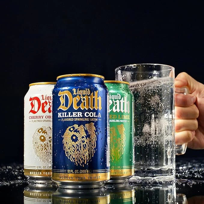 Liquid Death, Doctor Death, Soda-Flavored Sparkling Water, 12-Pack (12oz Cans), Low Calorie & No Artificial Sweeteners - P...