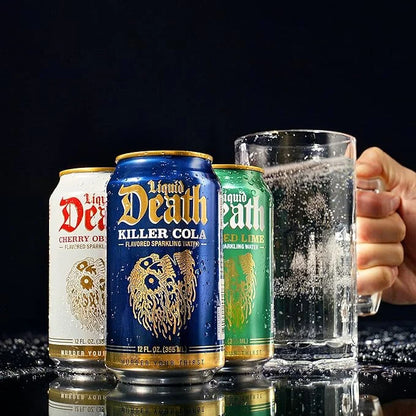 Liquid Death, Doctor Death, Soda-Flavored Sparkling Water, 12-Pack (12oz Cans), Low Calorie & No Artificial Sweeteners - P...