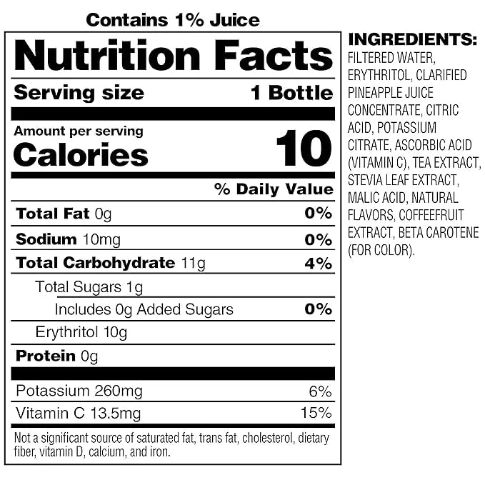 Bai Pilavo Pineapple Mango, Antioxidant Infused Beverage, 18 fl oz Bottles (Pack of 12) - Product Image