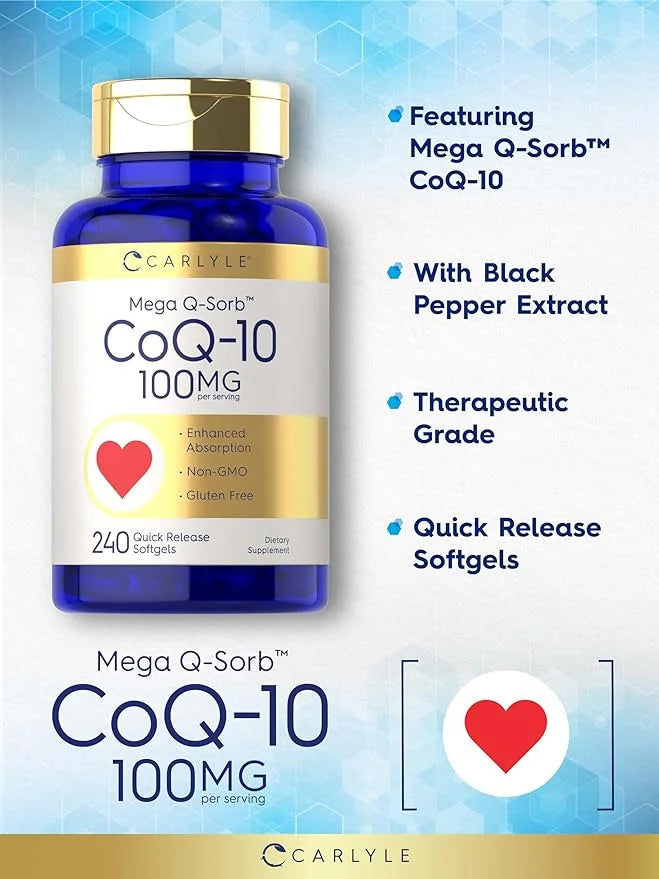 Carlyle CoQ10 100mg 240 Softgels Q-10 |