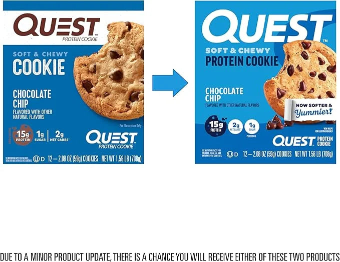 Quest Nutrition Chocolate Chip Protein Cookie; Keto Friendly; High Protein; Low Carb; 12 Count - Product Image