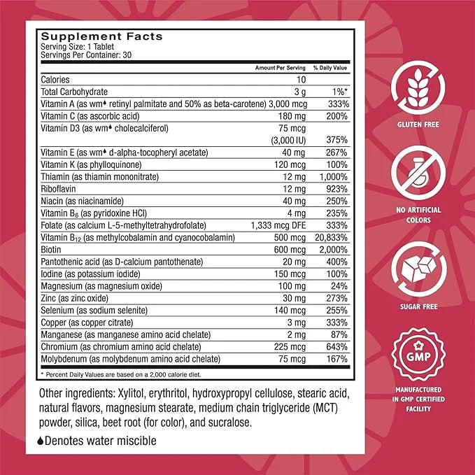 Celebrate Vitamins CelebrateONE Chewables, Iron Free (30 Tablets)