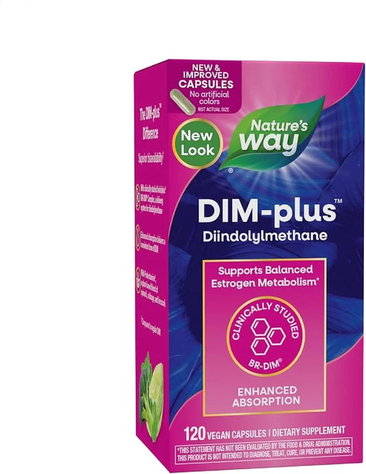 Nature's Way DIM-Plus, DIM Supplement, Supports Balanced Estrogen Metabolism*, Supports Estrogen Hormone Balance*, Diindol...