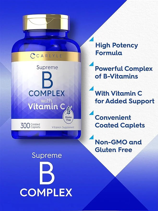 Carlyle Vitamin B Complex plus Vitamin C 300 Caplets