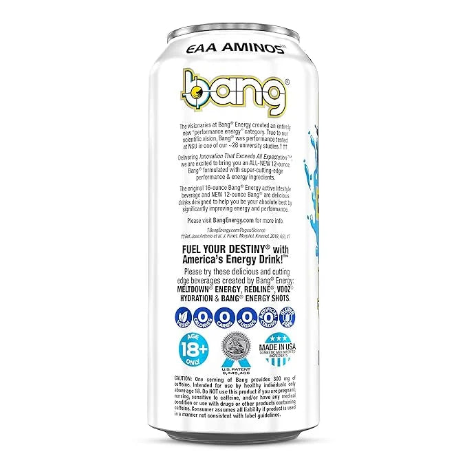 Bang Energy Blue Razz, Sugar-Free Energy Drink, 16-Ounce (Pack of 12) - Product Image