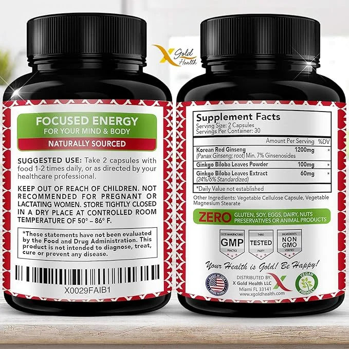 Korean Red Panax Ginseng 1200mg +