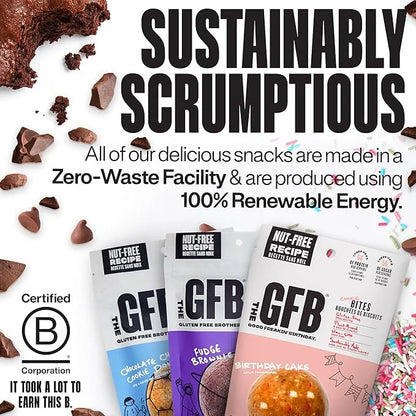 The GFB Gluten Free Protein Cookie Bites Nut Free Variety Pack – Super Tasty Allergen Friendly Fudge Brownie, Cookie Dough...