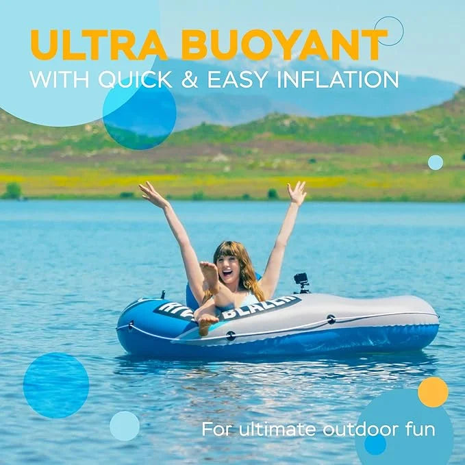 2025 New & Upgraded Sunlite Sports Heavy Duty River Tube Inflatable, Premium Water Float to Lounge Above Lake and River, O...