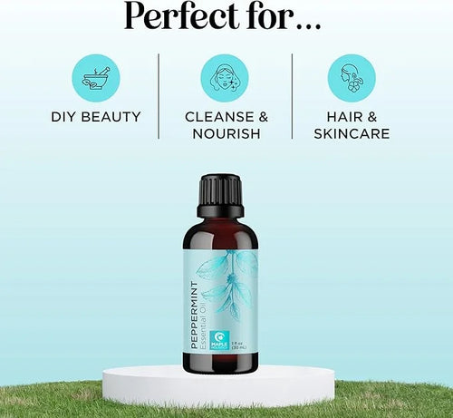 Peppermint Essential Oil for Diffuser Aromatherapy - 100% Pure Peppermint Oil for Hair Skin and Nails Plus Undiluted Refre...