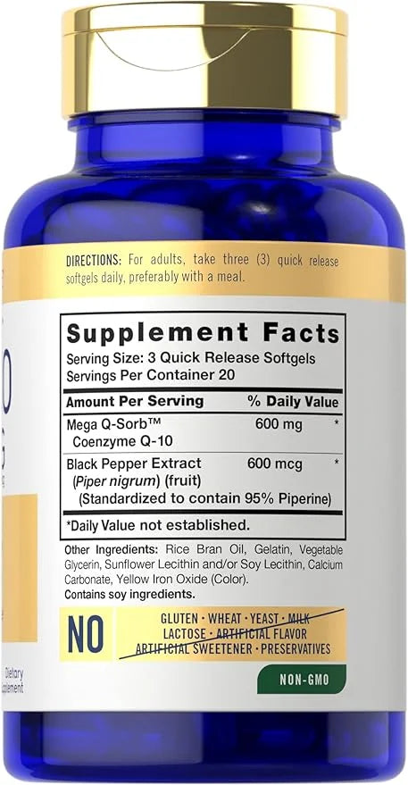 Carlyle CoQ10 600 mg 60 Softgels Q-10 |