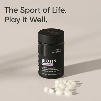 Sports Research Vegan Biotin 10,000mcg B7 for 120 Softgels (4 Month