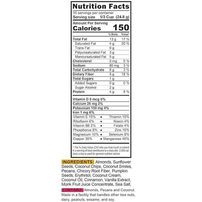 TGB Cinnamon Keto Granola | 1g Net Carb Cereal | Gluten Free Low Carb Nut Snack, 10 Ounces - Product Image