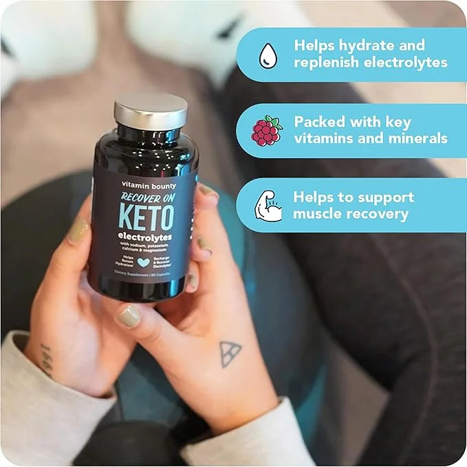 Vitamin Bounty Recover On Keto Electrolytes - Keto Supplements, Keto Electrolytes Pills, Electrolyte Supplement, Keto Vita...