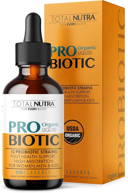 Liquid Probiotic for Women, Men, Kids, Toddler Probiotic: USDA Organic Probiotics, Vegan Probiotic Liquid & Alfalfa Blend ...