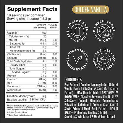 BIRDMAN Falcon Performance Vegan Protein Powder, 31g Protein, 5g Creatine, 5g BCAA, Probiotics, Electrolytes, Pre Workout,...