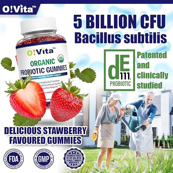 Organic Probiotic Gummies 5 Billion (60 Non-GMO