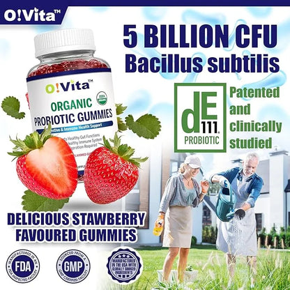 Organic Probiotic Gummies 5 Billion (60 Non-GMO