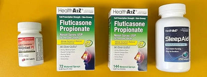 HealthA2Z® Fluticasone Propionate Nasal Spray| 50 24 Hour 72 Sprays 0.38 fl (11.1mL) |