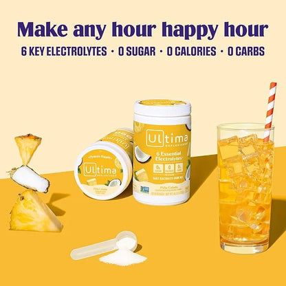 Ultima Replenisher Mocktini Electrolyte Powder Drink Mix – Piña Colada, 90 Servings – Hydration Powder with 6 Electrolyte...