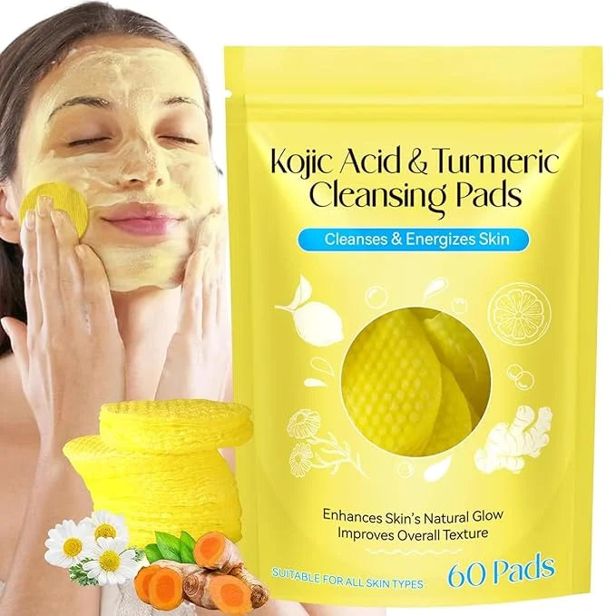 Turmeric Cleansing Pads, 60pcs Kojic Acid B5 and