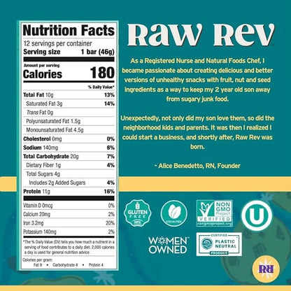 Vegan Protein Bars Chocolate Chip Cookie Dough with Low Sugar High Protein, 11g Protein, 4g Sugar, 11g Fiber, Keto, Plant ...