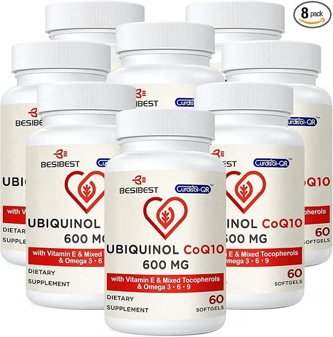 Ubiquinol CoQ10-600mg-Softgel, Active Coq10 Ubiquinol Supplement 3, 6, 6, 9, 9, High Absorption-Coenzyme-Q10, Powerful 480...