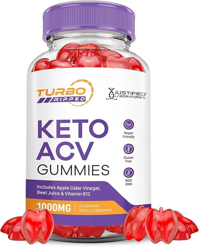 Turbo Ripped Keto ACV Gummies Advanced 1000MG Turbo B12 Vegan 60 Gummys