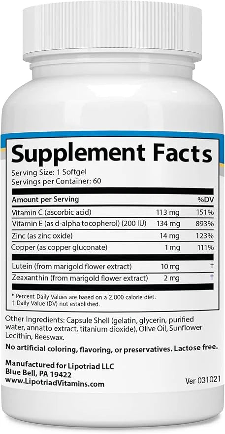 Visionary Eye Vitamins – 60 Capsules 2® Ingredients