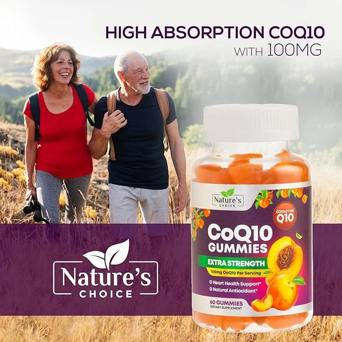 CoQ10 100mg Gummies 3X Better Q10 Vitamins, 10 Supplements, 60 CoQ10 CoQ10 Gummies