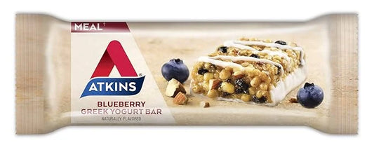 Atkins Blueberry Greek Yogurt Protein Meal Bar, High Fiber, 15g Protein, 3g Sugar, 5g Net Carbs, Meal Replacement, Keto Fr...
