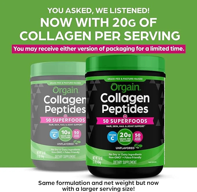 Orgain Hydrolyzed Collagen Powder + 50 20g Grass 20g Grass