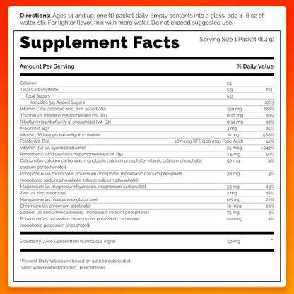 Emergen-C Elderberry Fizzy Drink Mix, Elderberry 18 Count