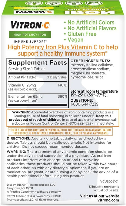 Vitron-C Iron Supplement, Once Daily, High