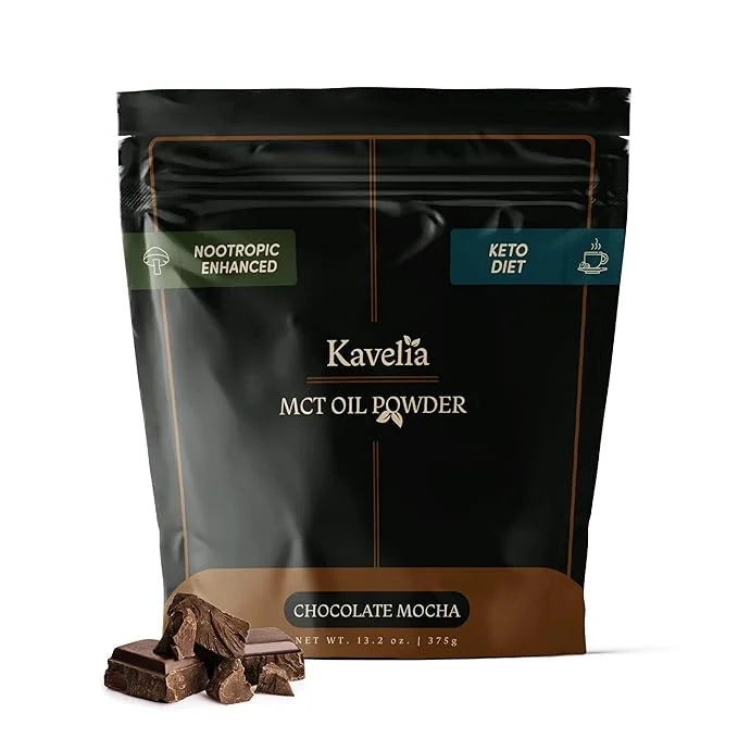 Organic MCT Oil Powder Coffee Creamer – Keto Vegan Non-Dairy Superfood with Mushroom Blend, Chocolate Mocha Flavor, Sugar-...