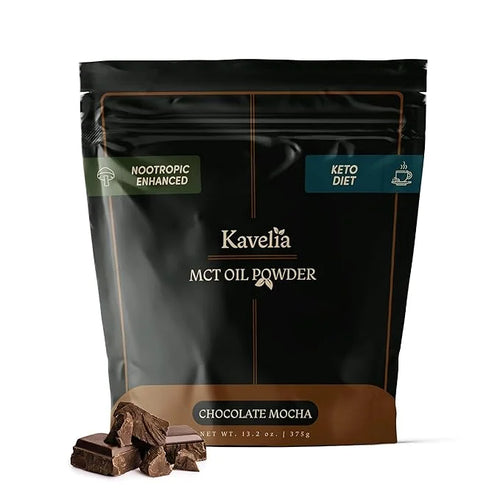 Organic MCT Oil Powder Coffee Creamer – Keto Vegan Non-Dairy Superfood with Mushroom Blend, Chocolate Mocha Flavor, Sugar-...