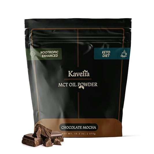 Organic MCT Oil Powder Coffee Creamer – Keto Vegan Non-Dairy Superfood with Mushroom Blend, Chocolate Mocha Flavor, Sugar-...