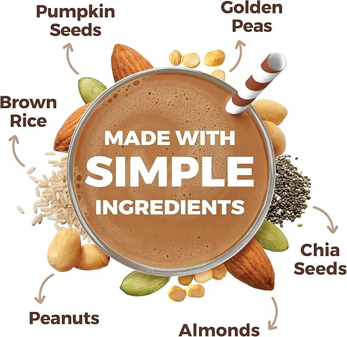 Orgain Organic Simple Vegan Protein Powder, Chocolate - 20g Plant Based Protein, Made with less Ingredients, No Artificial...