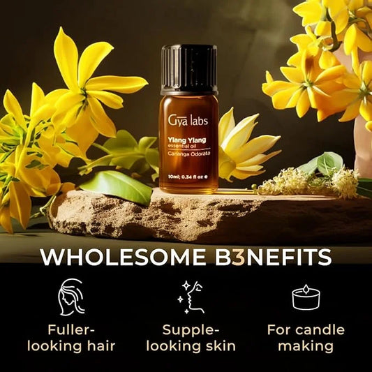Gya Labs Ylang-Ylang Essential Oil for Diffuser - 0.34 Fl Oz - 100% Pure Natural Ylang Ylang Essential Oil for Skin, Hair ...