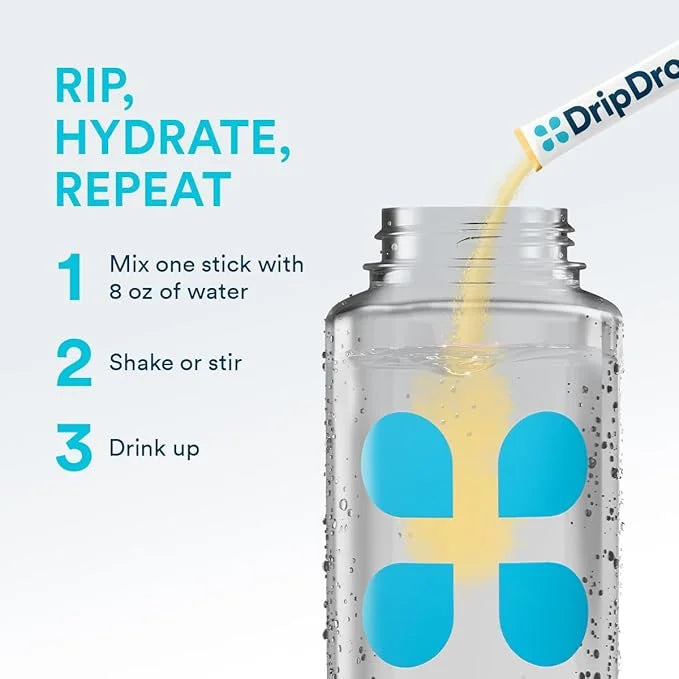 DripDrop Hydration - Zero Sugar Passion Fruit - Electrolyte Drink Mix Single Serve Powder Packets | Non-GMO, Gluten Free, ...