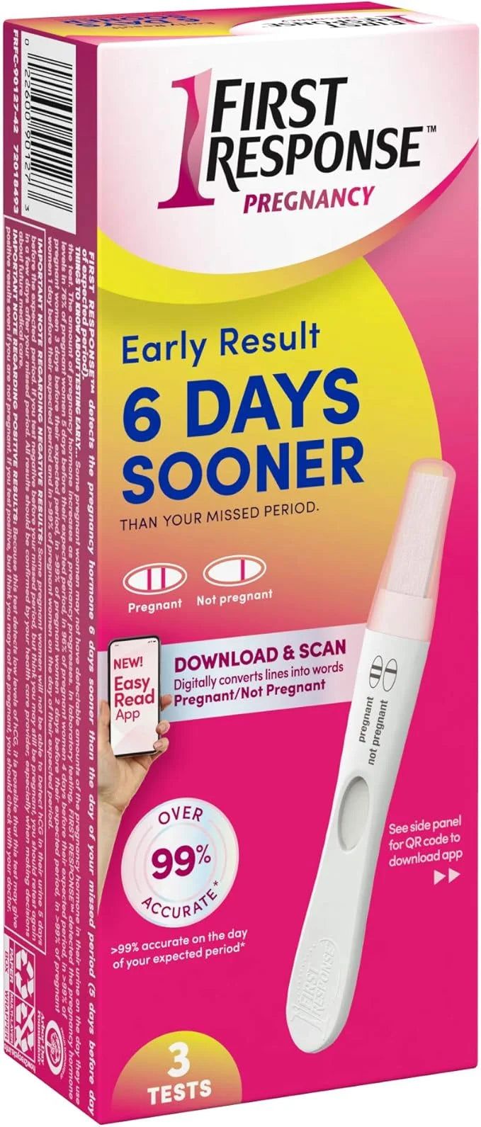 First Response Early Result Pregnancy Test, 3 Count(Pack 1)(Packaging &