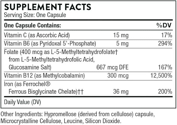THORNE Ferrasorb - 36 mg Iron 60 Capsules
