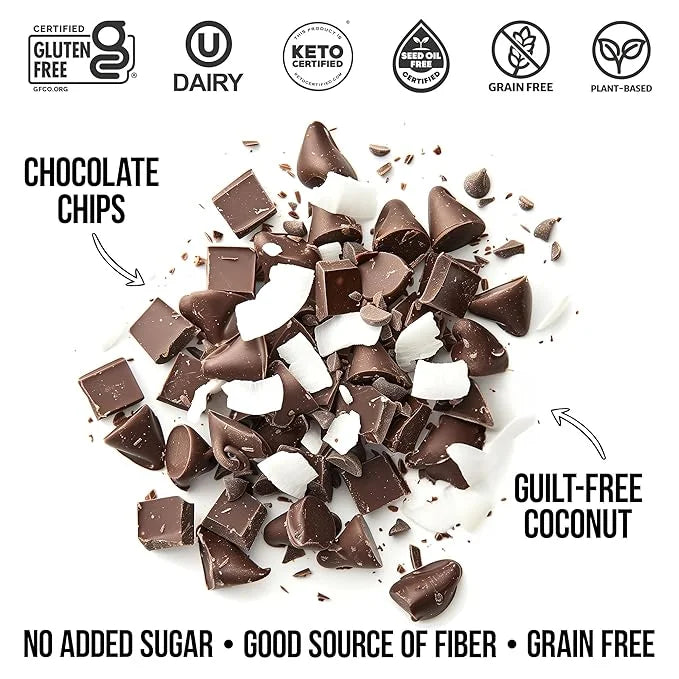 TGB Chocolate Chip Granola Bites, Keto Snack, No Added Sugar, Gluten Free, Good Source of Fiber, 0.85oz Bag (Pack of 6) - ...