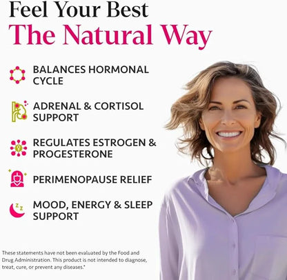 Ayurvedic Hormone Balance for Women | Cortisol Manager | Regulates Estrogen | Ashwagandha, Rhodiola, & Shatavari | Mood, E...