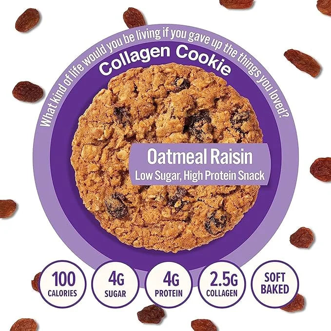 321glo Collagen Protein Cookies, Soft-Baked Cookies, Low Carb and Keto Friendly Treats for Women, Men, and Kids, 12-PACK (...